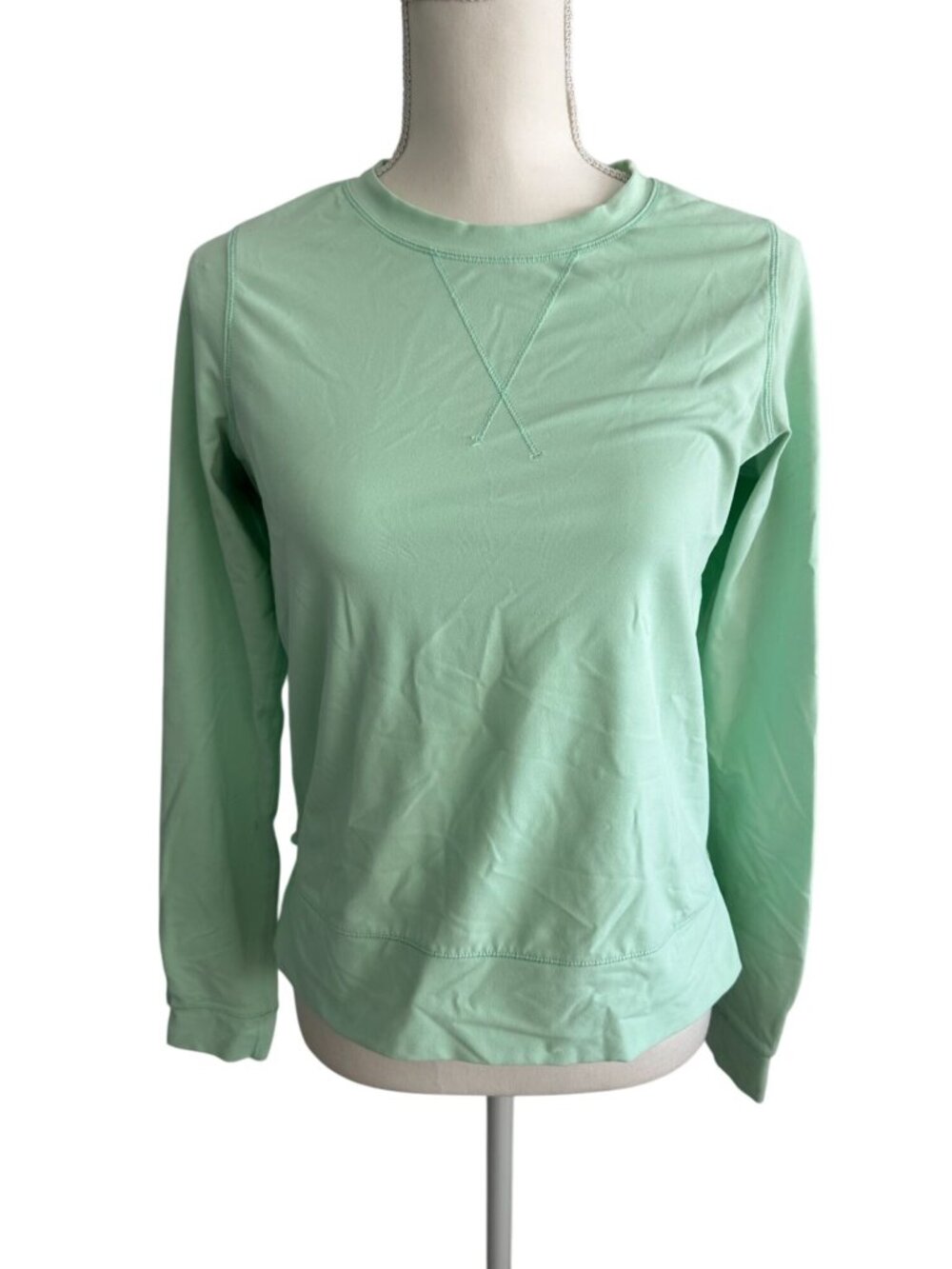 LULULEMON Mint Green Zip Back Long Sleeve Top Size 6